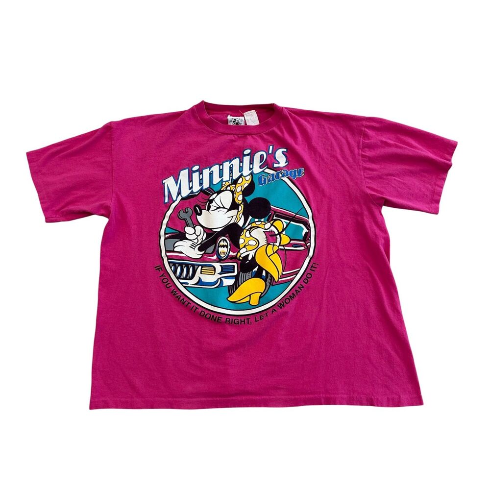 Disney 90's Minnie's Garage Pink Short Sleeve T-Shirt Size 3X